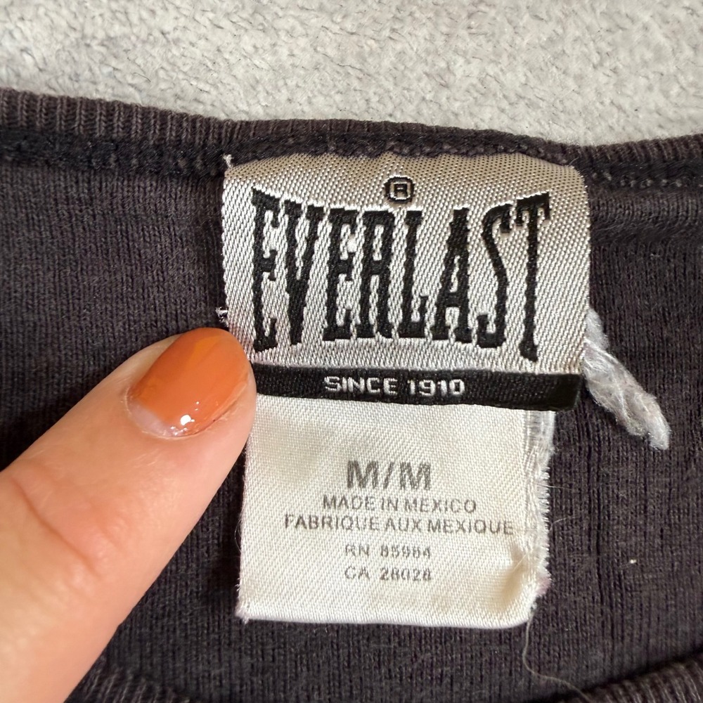Everlast Shirt Womens Medium Black Vintage Y2K Ribbed Slim Fit Boxing Babby Tee - Picture 4 of 11